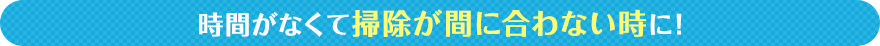 たとえば、年末年始の大掃除に！